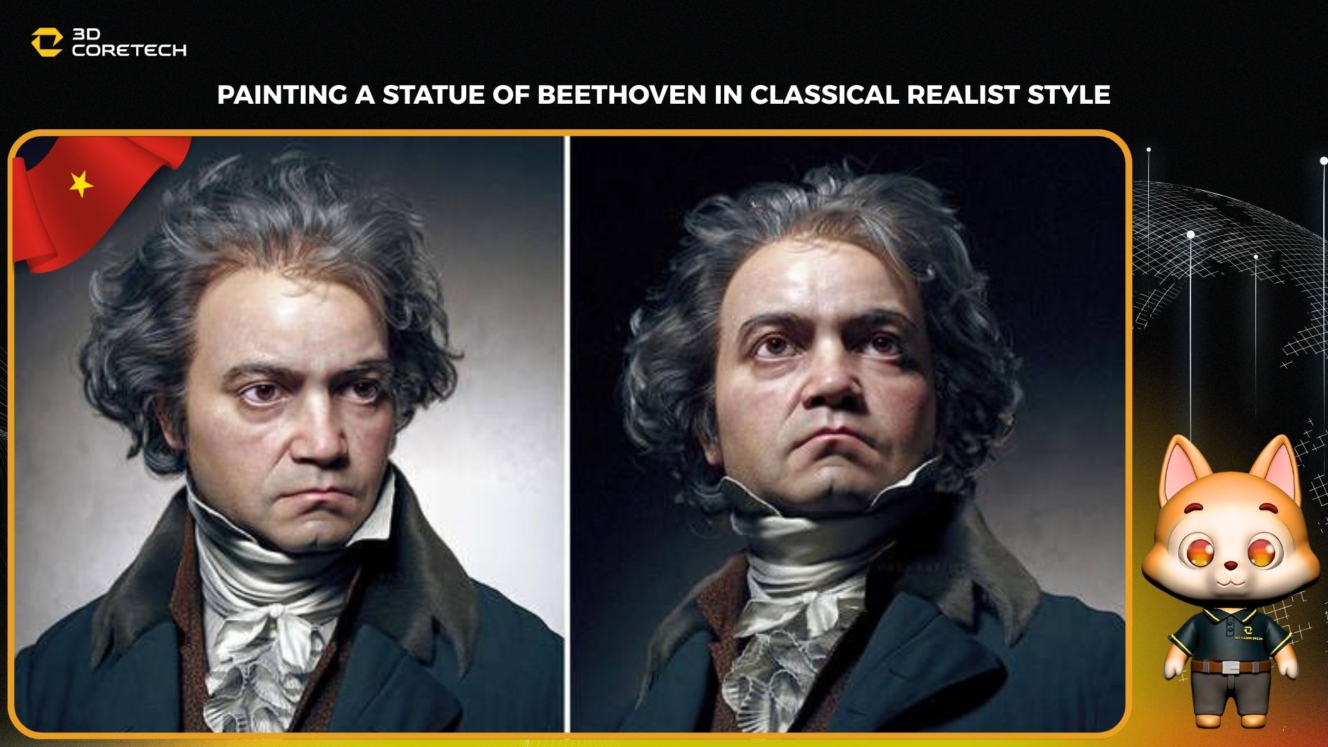 Vẽ tượng Beethoven theo phong cách tả thực cổ điển