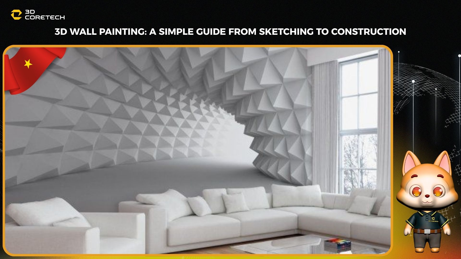 Vẽ tường 3D: hướng dẫn đơn giản từ phác thảo đến thi công