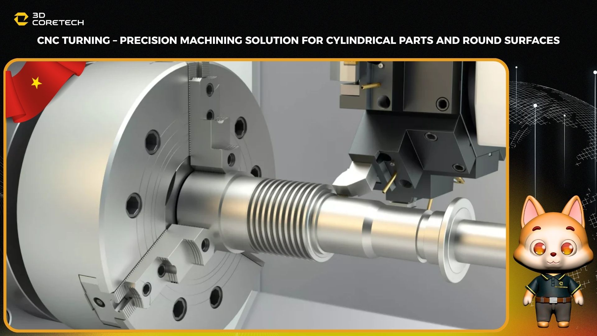 Tiện CNC – Giải pháp gia công chính xác cho chi tiết trụ và bề mặt tròn