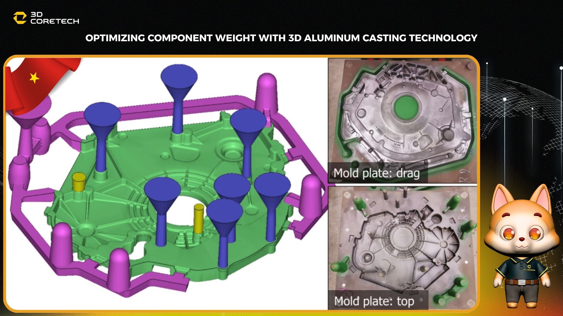 Tối ưu trọng lượng linh kiện với công nghệ đúc nhôm 3D