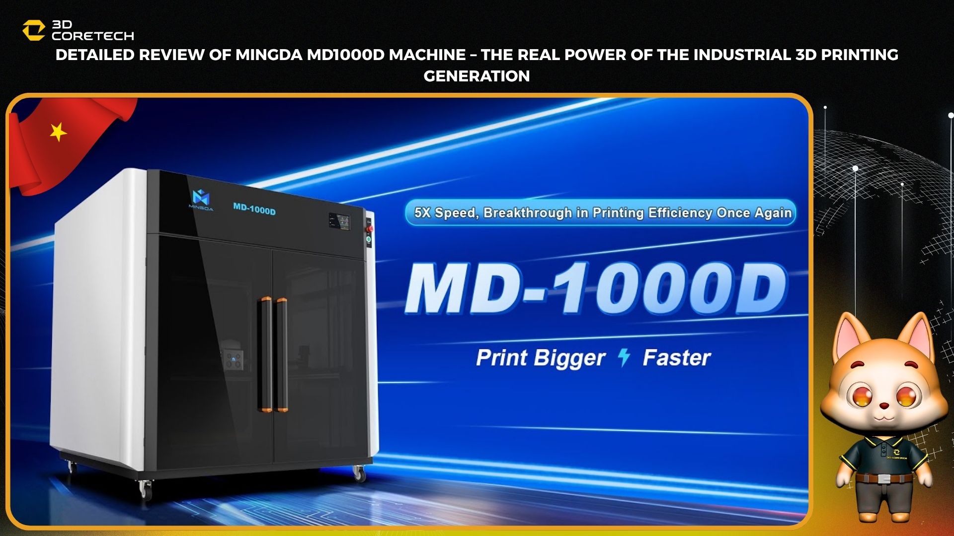Đánh giá chi tiết máy Mingda MD1000D – Sức mạnh thực thụ của thế hệ in 3D công nghiệp