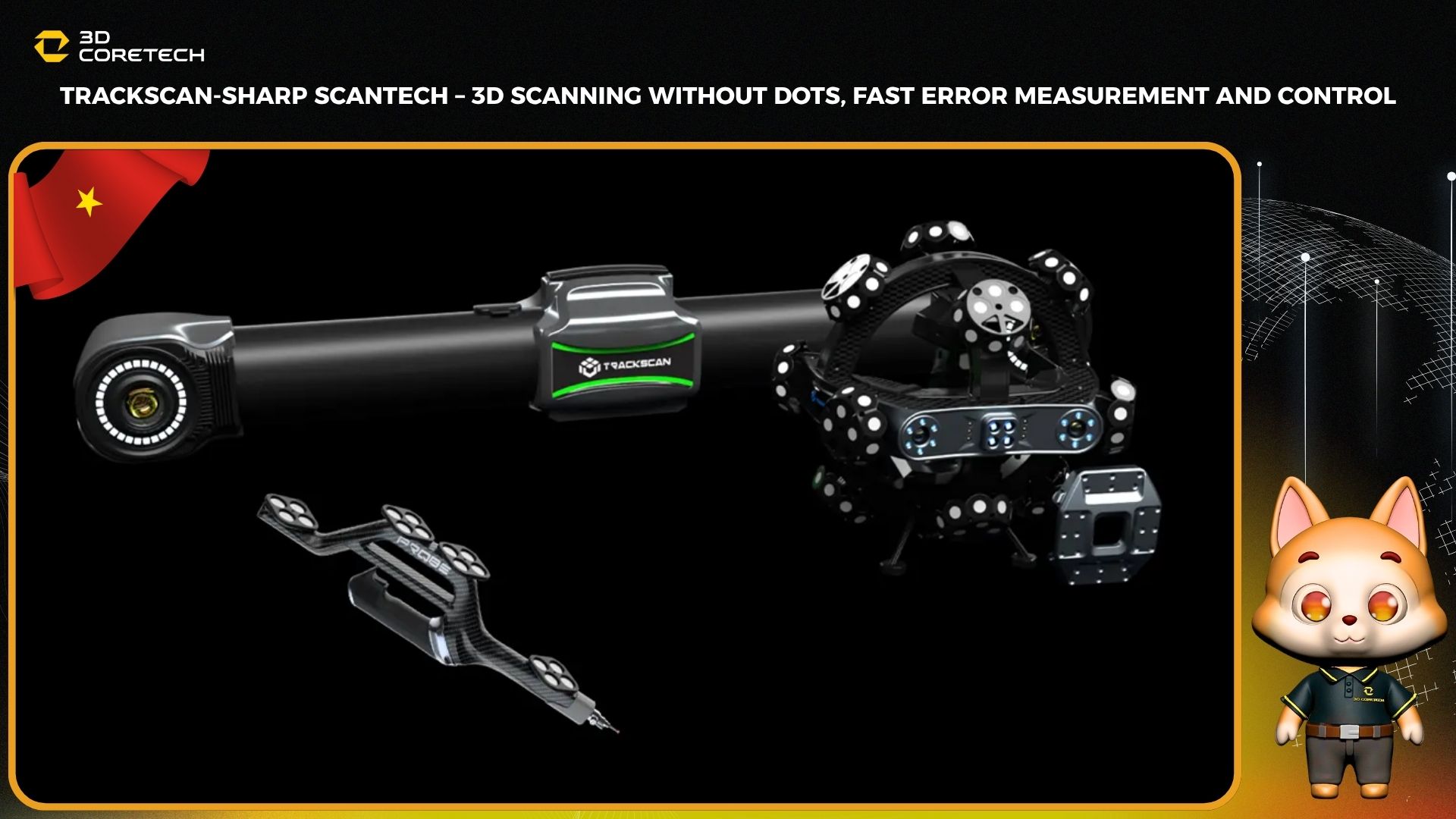 TrackScan-Sharp Scantech – Quét 3D không dán điểm, đo kiểm sai số nhanh