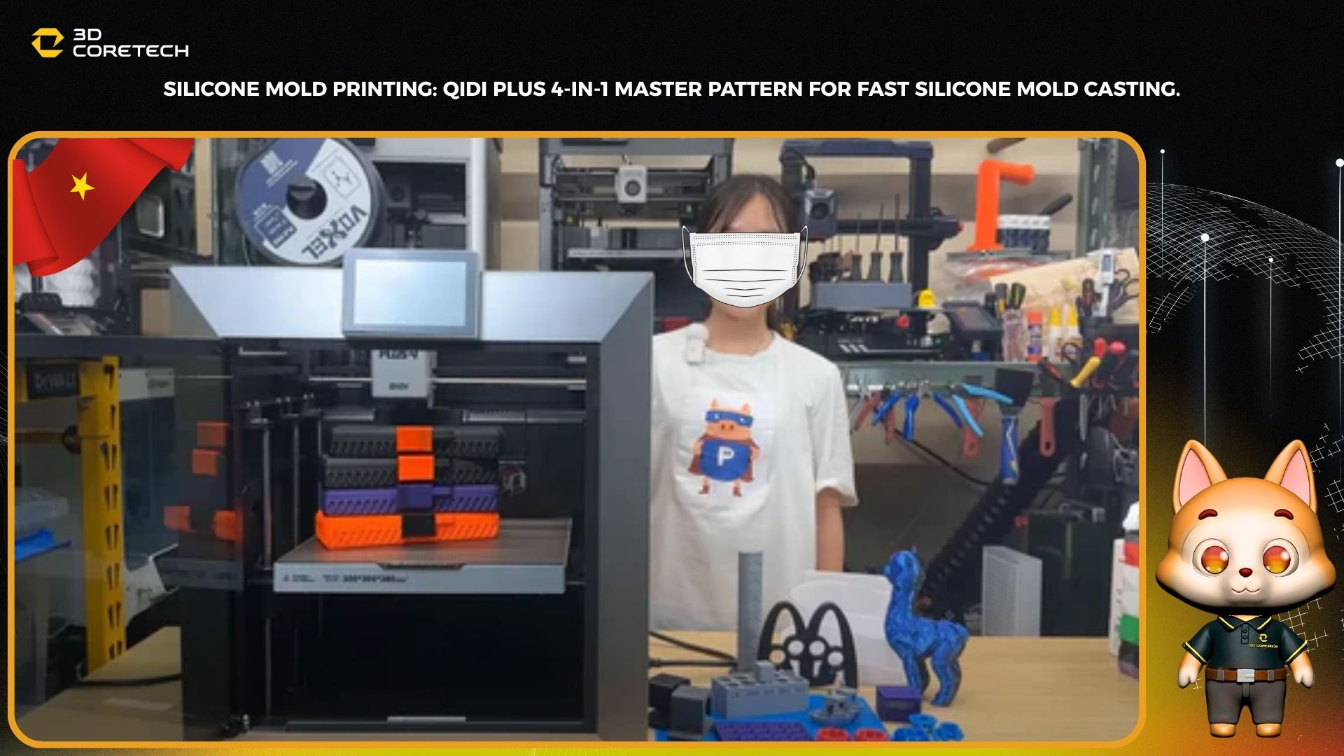 In khuôn silicone: QIDI Plus 4 in master pattern để đổ khuôn silicone nhanh