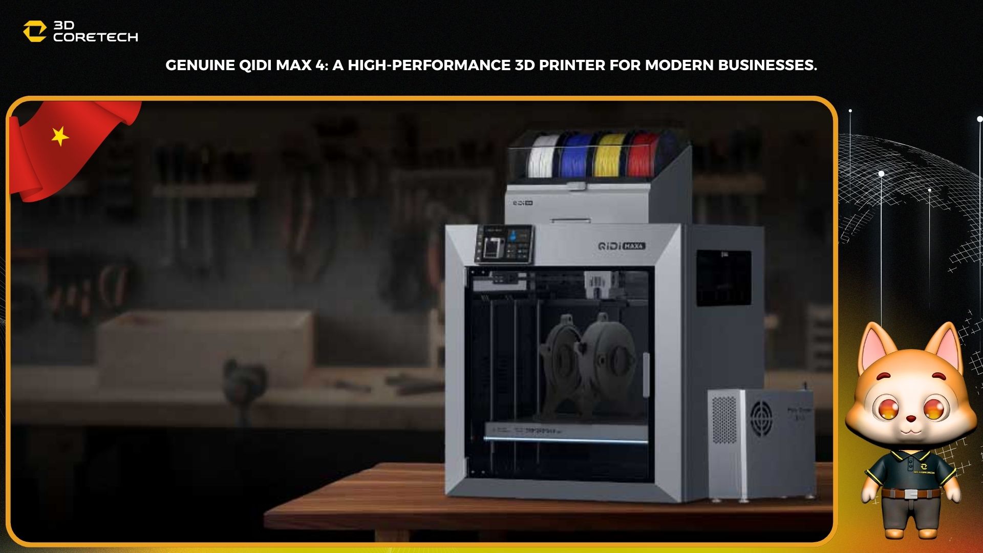 QiDi Max 4 chính hãng: Máy in 3D hiệu suất cao dành cho doanh nghiệp hiện đại
