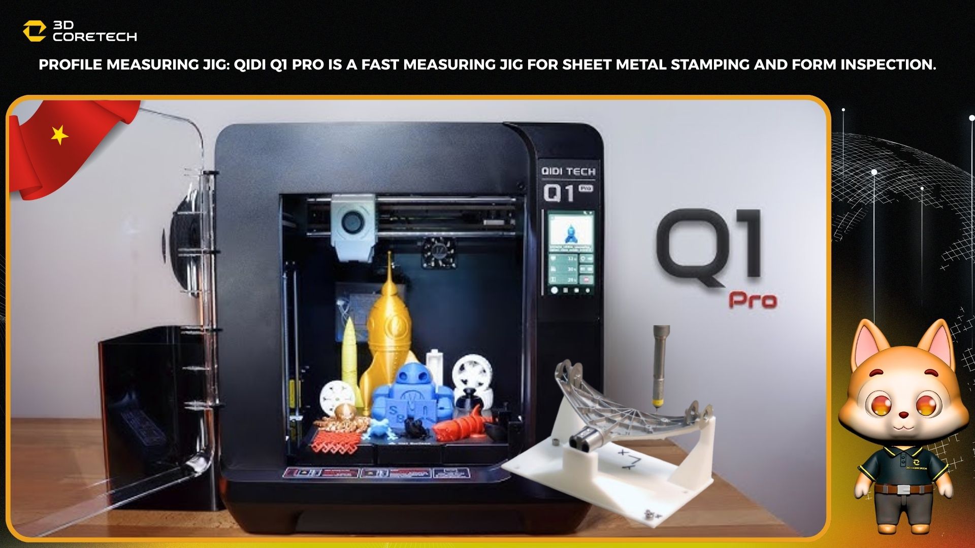 Jig đo biên dạng: QIDI Q1 Pro làm jig đo nhanh cho dập tấm và kiểm tra form
