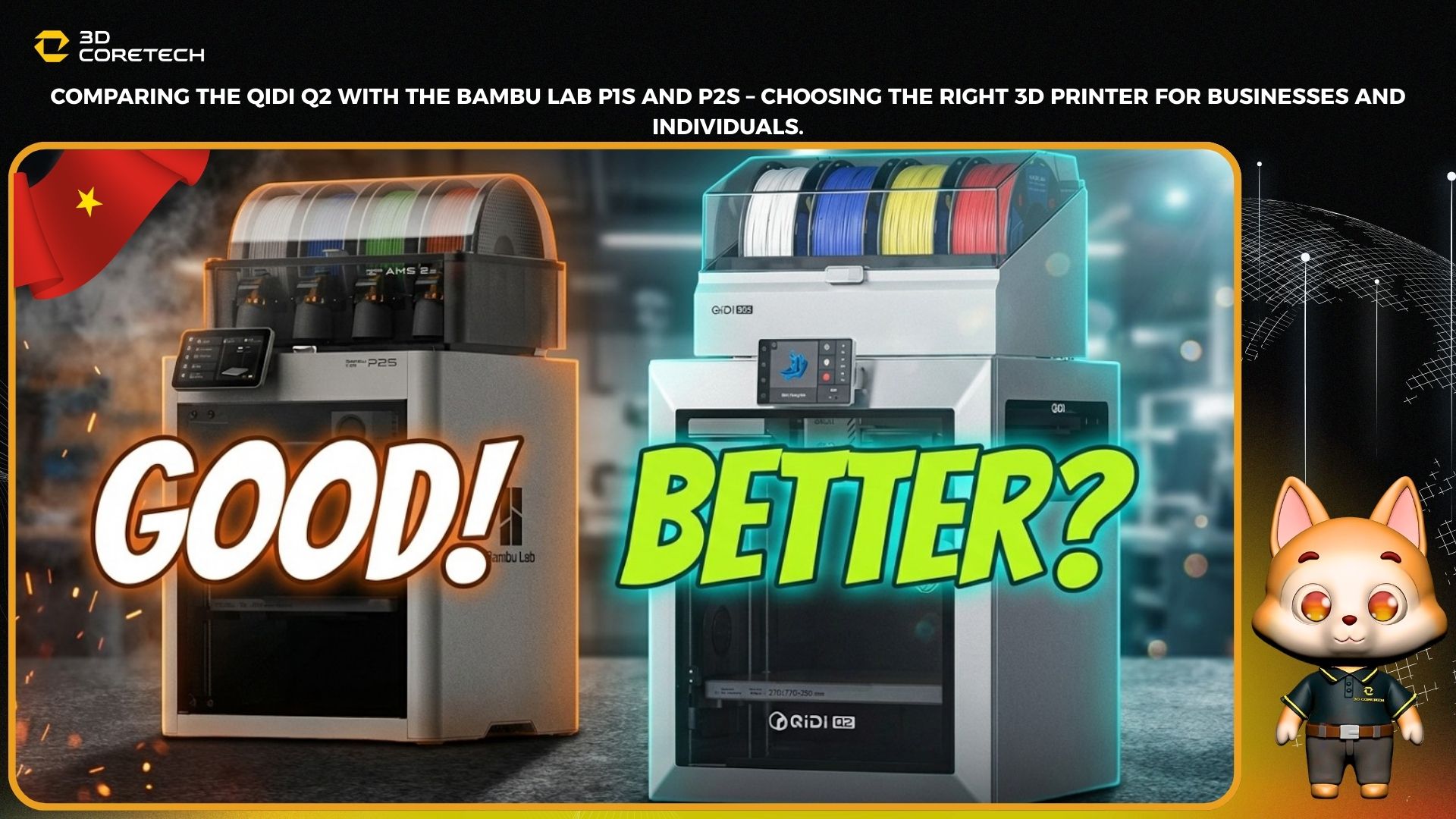 So sánh máy QiDi Q2 với Bambu Lab P1S và P2S – lựa chọn máy in 3D phù hợp cho doanh nghiệp và cá nhân